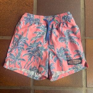 Vineyard Vines Pink Palm Tree Swim Shorts